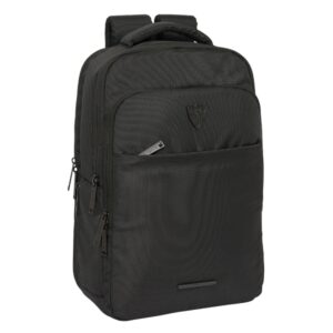 Safta Sevilla FC Business Mochila para Portatil hasta 15.6" - Interior Acolchado - Conector USB - Bolsillo Lateral - Frontal con Organizador - Tirador Doble - 290x150x440mm - Color Negro