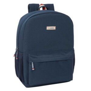 Safta el Ganso Eclipse Mochila Adaptable a Carro - Tirador Doble - Hombreras Ergonomicas - Bolsillo Frontal - Asa Superior - 18L - 320x140x430mm - Color Azul Marino