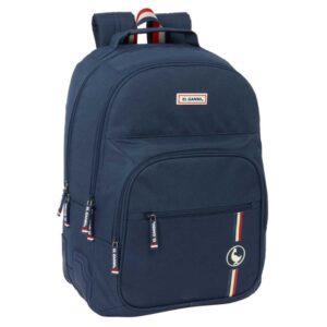 Safta el Ganso Eclipse Mochila con 2 Compartimentos - Cantoneras Antirozaduras - Adaptable a Carro - Bolsillo Frontal - Portabotellas - Hombreras Acolchadas - 320x150x420mm - Color Azul Marino