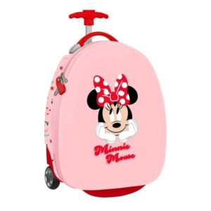 Safta Minnie Mouse Naive Maleta Trolley Infantil 16” - Interior con Bolsillo de Red - Ruedas para Facil Movilidad - Cintas con Cierre de PVC - 27.7L - 280x230x430mm - Color Rosa Pastel