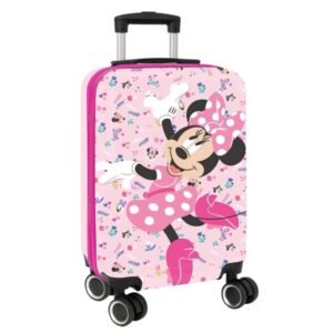 Safta Minnie Mouse Naive Maleta Trolley de Cabina 20” - Cierre con Candado - Interior con Bolsillos - Ruedas Giratorias 360° - Ajustable - 40.1L - 345x200x550mm - Color Rosa