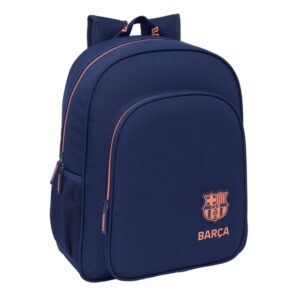 Safta F.C.Barcelona 2ª Equipacion Mochila - Adaptable a Carro - Bolsillos Laterales - Doble Tirador - Hombreras Acolchadas - Bolsillo Frontal - Asa de Mano - 15L - 320x120x380mm - Color Azul Marino