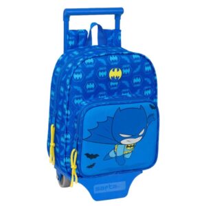 Safta Batman Preescolar Mochila con Carro - Tarjeta ID - Asa Superior - Mochila Extraible - Material Resistente - 6L - 220x100x270mm - Color Azul