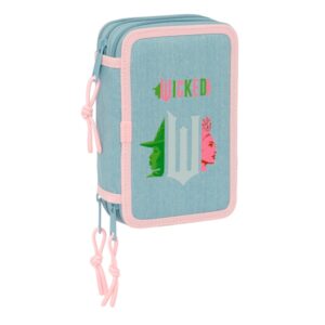 Safta Wicked Plumier de 3 Pisos - 37 Piezas - 1.3L - Goma - Lapiz - Boligrafos - Sacapuntas - Reglas - 16 Colores - 14 Rotuladores - 125x55x195mm - Color Turquesa