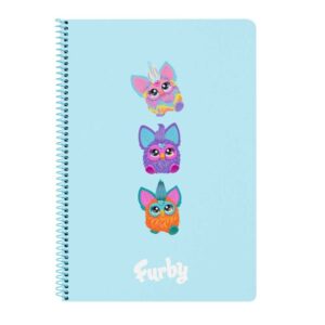 Safta Furby Cuaderno Espiral - Formato Folio - 80 Hojas Cuadriculas de 80g/m2 - Tapas Duras Glasofonadas - Espiral de 62 Agujeros - 215x10x310mm - Color Azul Claro