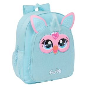 Safta Furby Mochila - Adaptable a Carro - Portabotellas - Tirador Doble - Hombreras Ergonomicas Acolchadas - Bolsillo Frontal - Asa de Mano Superior - 15L - 320x120x380mm - Color Azul Claro
