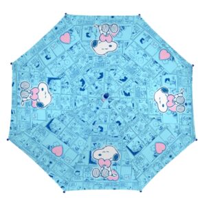 Safta Snoopy Love Paraguas Manual de 86cm - 8 Paneles - Asa y Punta de PVC - Poliester - Nervios de Acero de 8mm - Color Azul