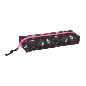Safta Kuromi Portatodo - Cremallera - Goma Elastica - 0.53L - 220x70x40mm - Color Negro y Rosa