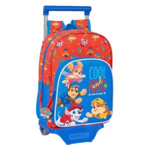 Safta Paw Patrol Cool Mochila con Carro - Portabotellas - Hombreras Acolchadas - Bolsillo Frontal - Asa Superior - Mochila Extraible - Material Resistente - 10L - 26x11x67cm - Color Rojo y Azul