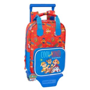 Safta Paw Patrol Cool Mochila con Carro - Bolsillo Frontal - Tarjeta ID - Asa Forrada - Mochila Extraible - Material Resistente - Altura Abierto 54cm - 4.5L - 200x80x280mm - Color Rojo y Azul