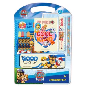 Safta Paw Patrol Cool Pack Escolar con Plumier Metalico - Lapiz - 4 Rotuladores - Regla 15cm - Sacapuntas - Goma - Libreta A4 - Bloc de Notas A6 - 270x30x375mm - Color Azul