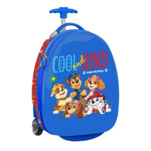 Safta Paw Patrol Cool Maleta Trolley Infantil 16” - Interior con Bolsillo de Red - Dos Ruedas para Facil Movilidad - Cintas con Cierre de PVC - 27.7L - 280x230x430mm - Color Azul
