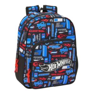 Safta Hot Wheels Mochila Infantil - Portabotellas - Hombreras Acolchadas - Bolsillo Frontal - Asa de Mano Superior - 9L - 270x100x330mm - Color Azul