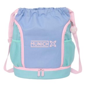 Safta Munich Mellow Saco Mochila - Bolsillo Interior con Cremallera - Bolsillos Laterales - Hombreras Ajustables - 21.93L - 340x150x430mm - Color Azul Claro