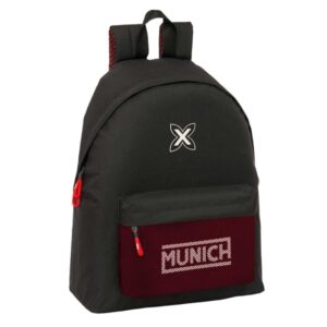Safta Munich Vulcan Mochila - Bolsillo Frontal - Hombreras Acolchadas - Espalda Acolchada - Doble Tirador en Cremallera - Asa de Mano Superior - 20.8L - 330x150x420mm - Color Negro y Rojo