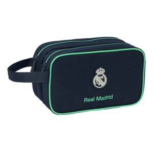 Safta Real Madrid 2ª Equipacion 25/26 Neceser de 5L - 2 Compartimentos con Cremallera - Asa Lateral - Adapatable a Carro - 260x125x150mm - Color Azul Marino