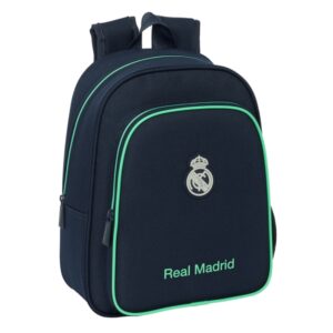 Safta Real Madrid 2ª Equipacion 25/26 Mochila Infantil - Adaptable a Carro - Portabotellas - Hombreras Acolchadas - Bolsillo Frontal - Asa Superior - 9L - 270x100x330mm - Color Azul Marino