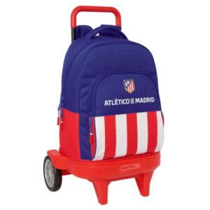 Safta Atletico de Madrid Mochila con Carro - Extraible - Portabotellas - Asa y Hombreras Acolchadas - Tarjeta de Identificacion - Ruedas Antivibracion - 330x220x450mm - Color Azul Marino