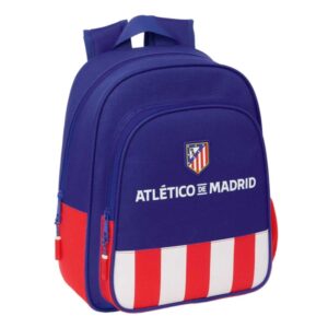 Safta Atletico de Madrid Mochila Infantil - Adaptable a Carro - Portabotellas - Hombreras Acolchadas - Bolsillo Frontal - Asa de Mano Superior - 9L - 270x100x330mm - Color Azul Marino