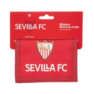 Safta Sevilla FC Billetera - Cabecera para Colgar - Cierre con Velcro - Compartimentos Internos - Bolsillo con Cremallera - Resistente al Agua - 125x10x95mm - Color Rojo