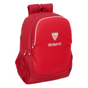 Safta Sevilla FC Mochila Adaptable a Carro - Portabotellas - Dos Compartimentos Grandes - Tirador Doble - Hombreras Ergonomicas y Acolchadas - Asa de Mano Superior - 23L - 320x160x440mm - Color Rojo
