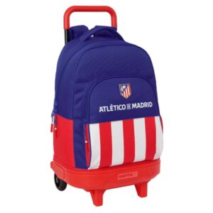 Safta Atletico de Madrid Mochila con Carro - Extraible - Bolsillo Frontal - Portabotellas - Tirador Doble - Hombreras Acolchadas - Tarjeta ID - Bandeja PVC - 33L - 330x220x450mm - Color Azul Marino