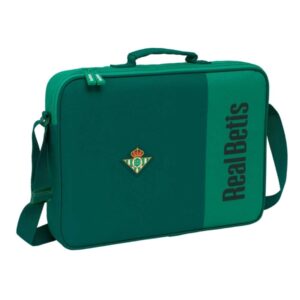 Safta Real Betis Balompie Maletin con Cremallera - Bandolera Ajustable - Asa Forrada - Doble Tirador Cremallera - Fondo Semirigido - Resistente al Agua - 6L - 380x60x280mm - Color Verde