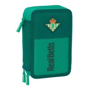 Safta Real Betis Balompie Plumier de 3 Pisos - 37 Piezas - 1.3L - Goma - Lapiz - Boligrafos - Sacapuntas - Reglas - 16 Colores - 14 Rotuladores - 125x55x195mm - Color Verde