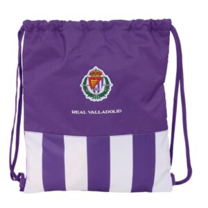Safta Real Valladolid Saco Plano - Bolsillo con Cremallera - Cierre con Cordones - 5L - Ligero y Compacto - 350x10x400mm - Color Morado