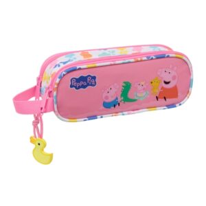 Safta Peppa Pig Baby Pig Portatodo - 2 Compartimentos con Cremalleras - Asa Lateral - 1L - 210x60x80mm - Color Rosa