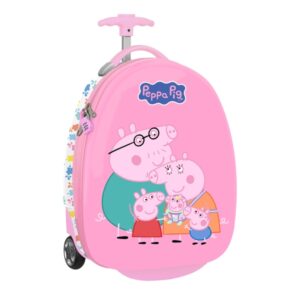 Safta Peppa Pig Baby Pig Maleta Trolley Infantil 16” - Interior Forrado y Bolsillo - Dos Ruedas Resistentes - Cintas con Cierre de PVC - Materiales ABS y PC - 27.7L - 280x230x430mm - Color Rosa