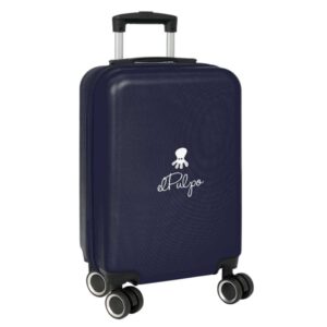 Safta el Pulpo Maleta Trolley de Cabina 20” - Cierre con Candado - Organizacion con Panel - Cintas con Cierre PVC - Mango Extensible Ajustable - 40.1L - 345x200x550mm - Color Azul Marino