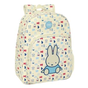 Safta Miffy Buddy Mochila Infantil - Adaptable a Carro - Portabotellas - Hombreras Acolchadas - Material Reciclado - Repelente al Agua - 10L - 260x110x340mm - Color Beige