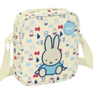 Safta Miffy Buddy Bolsito con Bandolera - Material Reciclado - Resistente al Agua - 1L - Ideal para Uso Diario - 160x40x180mm - Color Beige