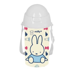 Safta Miffy Buddy Botella de 500ml - PVC sin BPA - Pajita Interior - 73x73x195mm - Color Beige