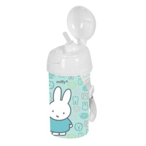 Safta Miffy Friends Botella de 500ml - PVC sin BPA - Pajita Interior - 73x73x195mm - Color Azul Claro