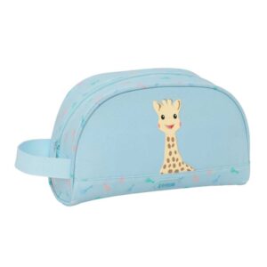 Safta Sophie la Girafe Dreams Neceser de 3.75L - Cremallera - Asa Lateral - Adapatable a Carro - Repelente al Agua - Bolsillo Interior - 260x90x160mm - Color Azul Claro