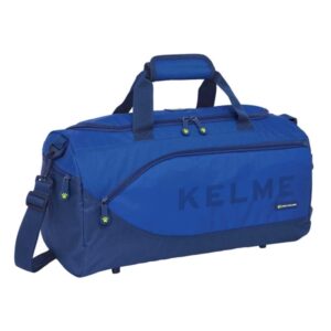 Safta Kelme Blue Bolsa de Deporte - Bandolera Ajustable - Cremallera Doble - Bolsillo Frontal - Bolsillo Lateral - Interior Semirigido - Tacos en la Base - Asa Forrada - 500x250x250mm - Color Azul