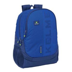 Safta Kelme Blue Mochila Adaptable a Carro - Bolsillos Laterales - Dos Compartimentos - Cremalleras Doble Tirador - Hombreras Acolchadas - Asa Superior - 23L - 320x160x440mm - Color Azul