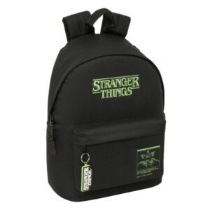 Safta Stranger Things Mochila para Portatil hasta 14.1" - Interior Acolchado - Bolsillo para Tablet - Tirador Doble - Hombreras Ergonomicas - Espalda Transpirable - 20L - 310x160x410mm - Color Negro