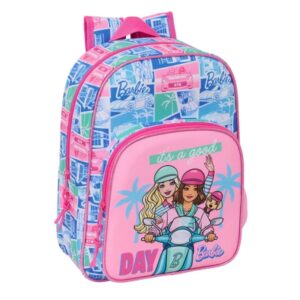 Safta Barbie Mochila Infantil - Adaptable a Carro - Portabotellas - Hombreras Ergonomicas - Bolsillo Frontal - 10L - 260x110x340mm - Color Rosa