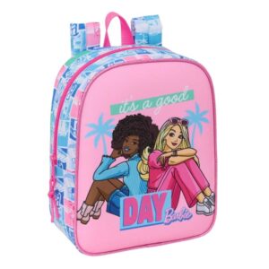 Safta Barbie Mochila Guarderia - Adaptable a Carro - Cremallera - Tarjeta de Identificacion - Asa Superior - 6L - 220x100x270mm - Color Rosa