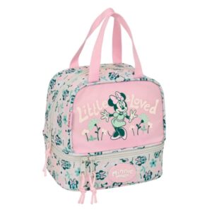 Safta Minnie Mouse Minty Portameriendas de 6L - Asas Superiores - 200x150x200mm - Color Rosa Pastel