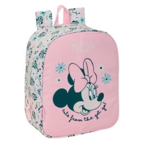 Safta Minnie Mouse Minty Mochila Guarderia - Adaptable a Carro - Tarjeta de Identificacion - Asa de Mano Superior - 6L - 220x100x270mm - Color Rosa Pastel
