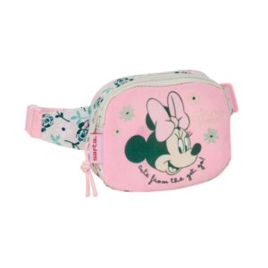 Safta Minnie Mouse Minty Bolsa de Cintura - Cintas Ajustables - 0.62L - Material Resistente - 140x40x110mm - Color Rosa Pastel