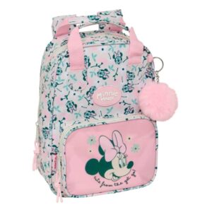 Safta Minnie Mouse Minty Mochila Infantil - Bolsillo Frontal - Tarjeta ID - Hombreras Acolchadas - Asa Forrada - 4.5L - 200x80x280mm - Color Rosa Pastel