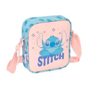 Safta Stitch Ohana Bolsito con Bandolera - 1L - Ideal para Uso Diario - 160x40x180mm - Color Azul Claro