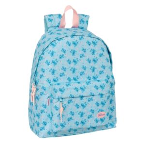 Safta Stitch Ohana Mochila - Bolsillo Frontal - Hombreras Acolchadas - Espalda Acolchada - Doble Tirador en Cremallera - Asa de Mano Superior - 20.80L - 330x150x420mm - Color Azul Claro