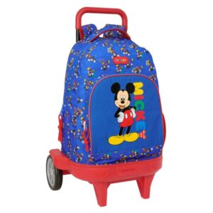 Safta Mickey Mouse Today Mochila con Carro - Bolsillo Frontal - Ruedas Antivibracion - Hombreras Acolchadas - Asa Acolchada - Mochila Extraible - Base Reforzada - 330x220x450mm - Color Azul