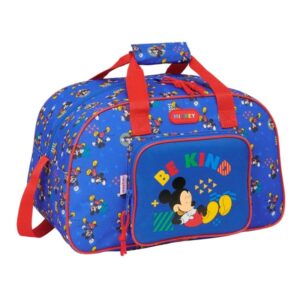 Safta Mickey Mouse Today Bolsa de Deporte - Bolsillo Frontal - Bandolera Ajustable - Asa Forrada - Tirador Doble - Tacos Proteccion Base - Fondo Extraible - 22L - 400x230x240mm - Color Azul